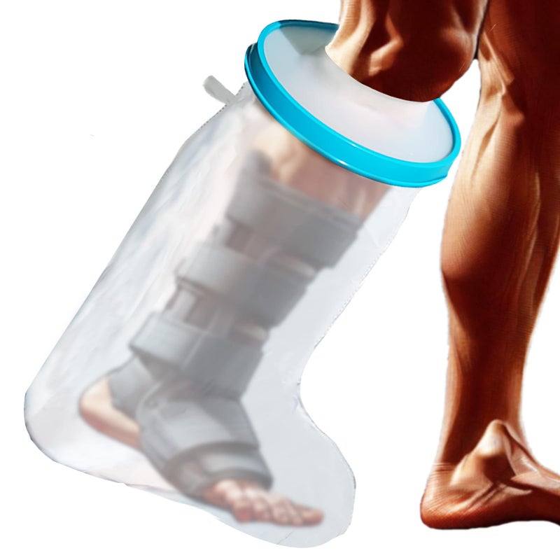 Tideshake 100 Waterproof Extra Wide Leg Cast Cover for Showering Reusable Extra Large Adult Short Leg Cast Protector Cast Bag for Shower Cast Cover for Showering Foot